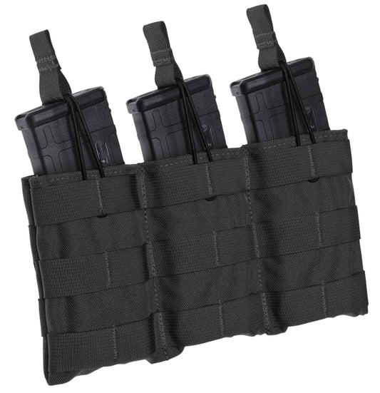 TACSHIELD (MILITARY PROD) T3608BK Speed Load Triple Pistol Mag Pouch Black 1000D Nylon