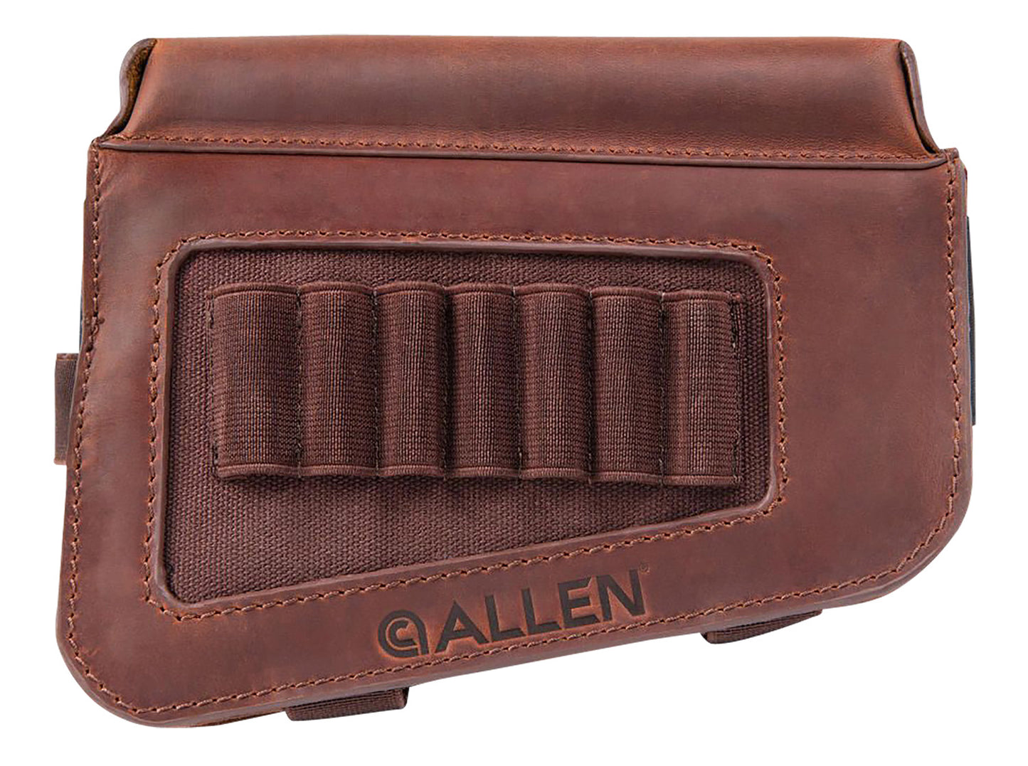 Allen 8519 Westcliff Buttstock Cartridge Carrier 7rd Capacity Leather Rifle Buttstock Mount Features Raised Cheek Piece