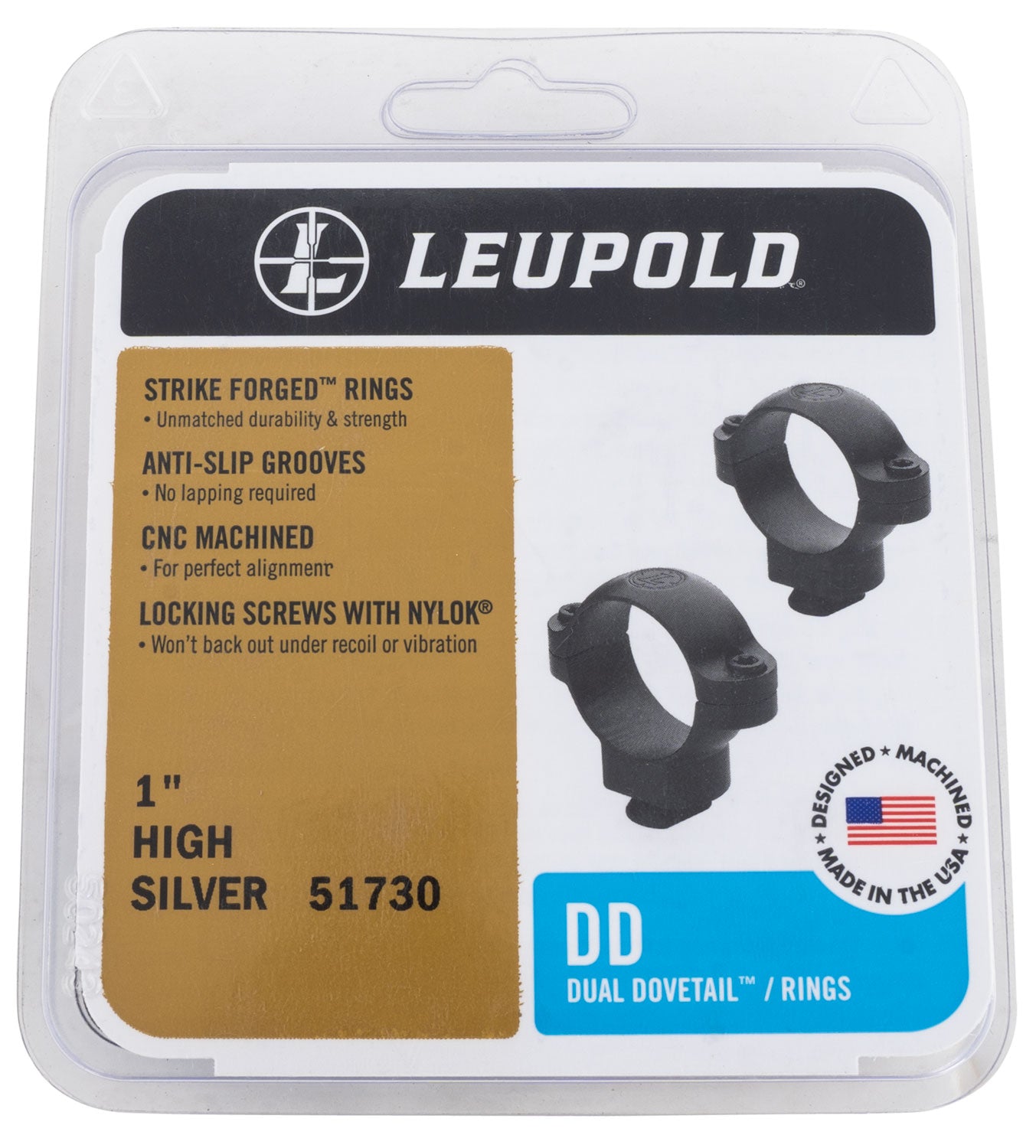 Leupold 51730 Scope Rings, 1", High Silver